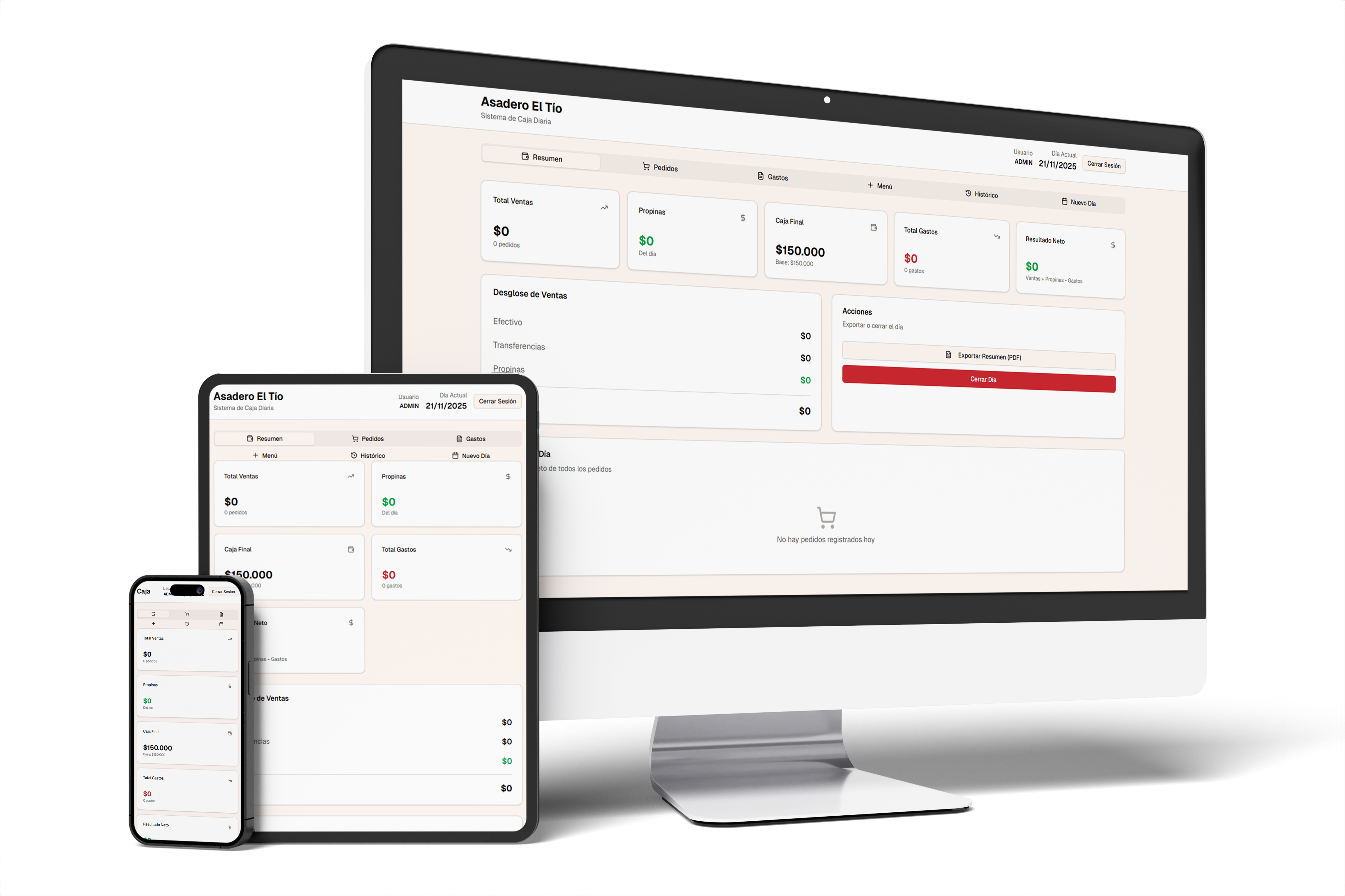 Sistema de Caja mockup